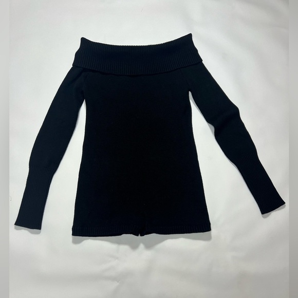 Edikted Black Off-Shoulder Sweater Romper M/L | Girls Night Out Winter - Picture 3 of 5